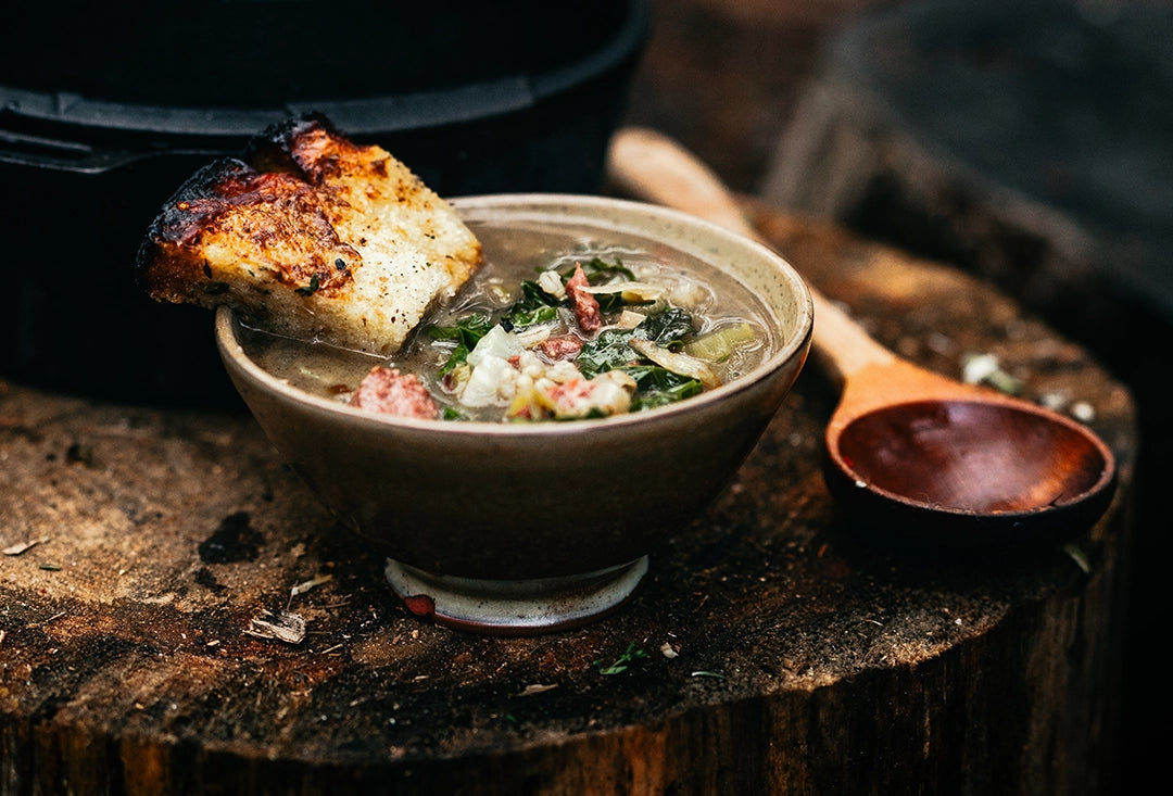 Duck Sausage, Barley, and Dune Pepper Soup