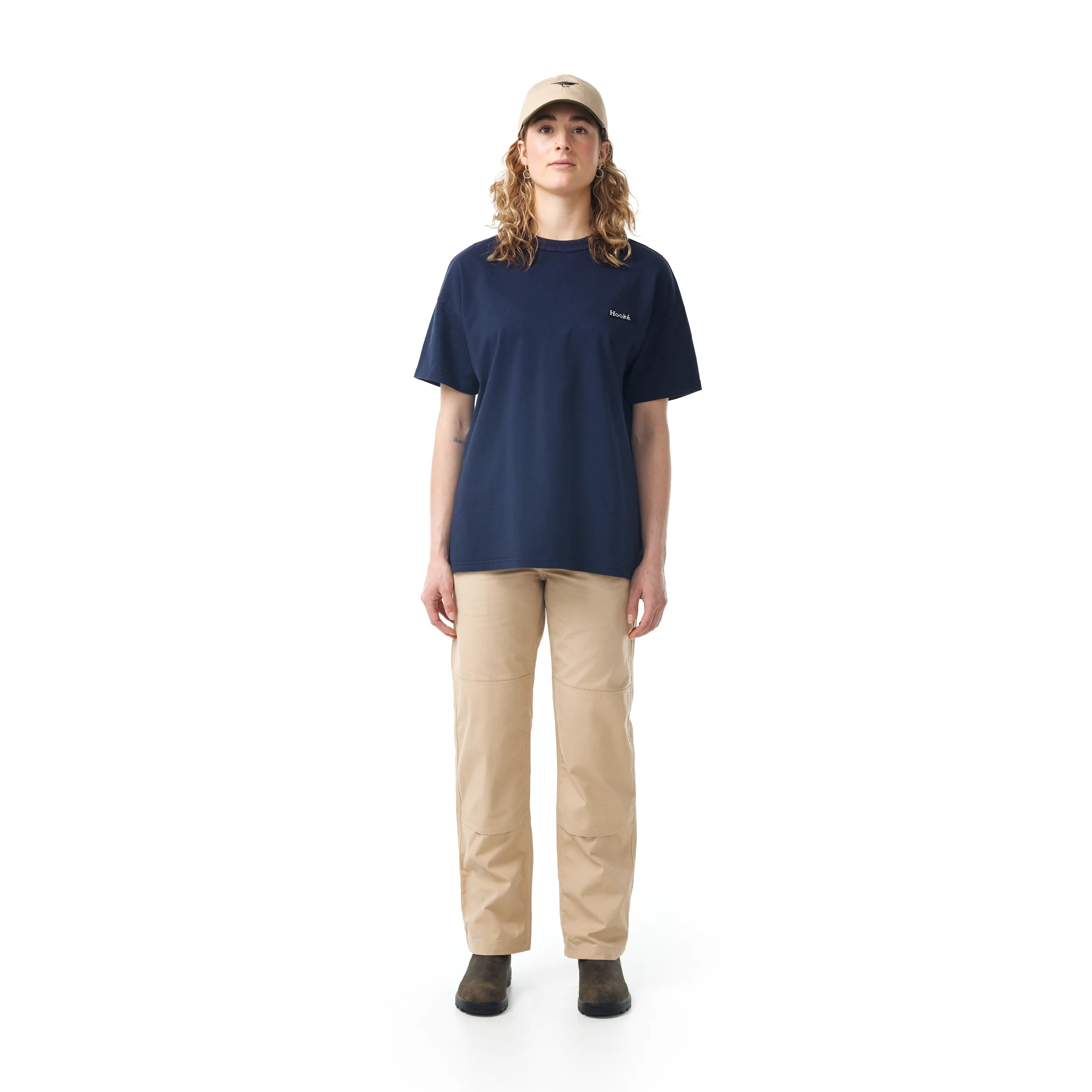 W's Embroided Signature Patch Oversized T-Shirt - Hooké