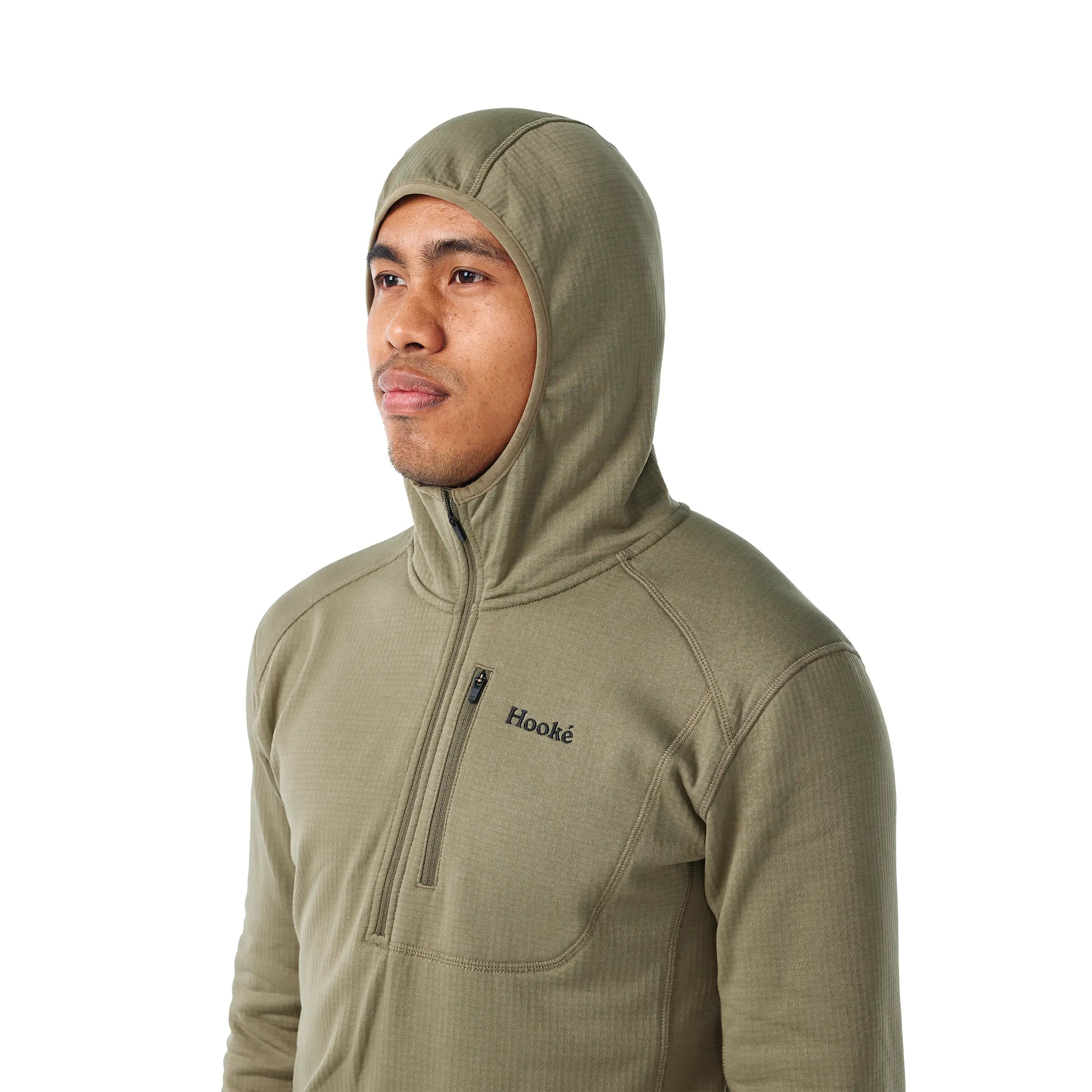 Hoodie couche de base en laine polaire quadrillée pour homme