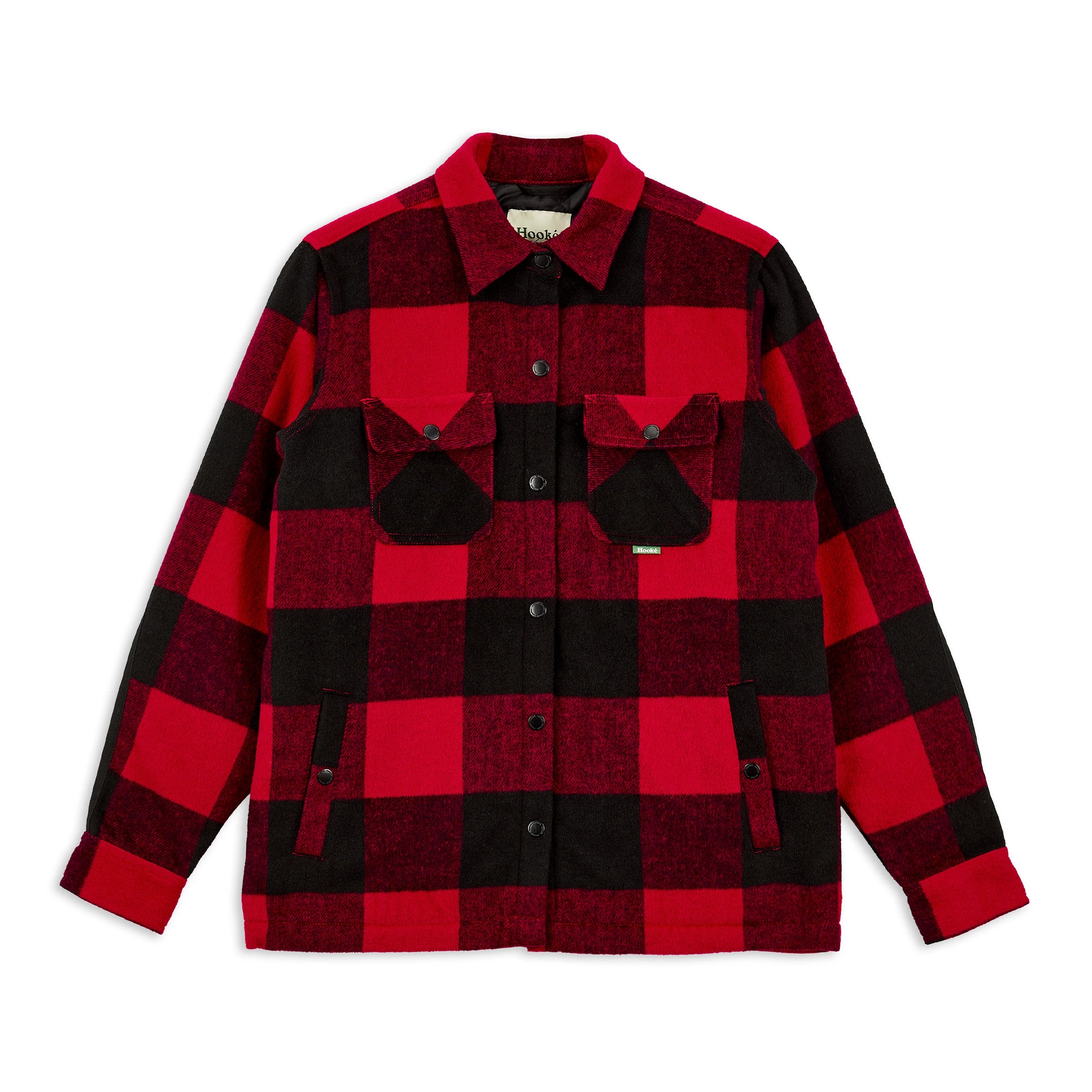 Red / Black Flannel Lined Shirt with Hood by GATTS Workwear - Style626DCF